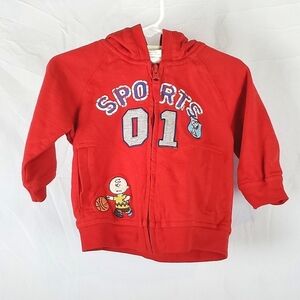 Vintage Snoopy Peanuts Zip-Up Hooded Sweatshirt